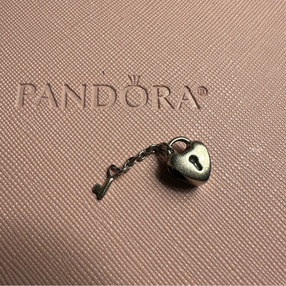 Preowned heart lock Pandora sterling silver